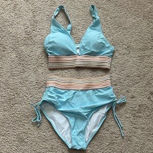 Light Blue Two-Piece Swimsuit